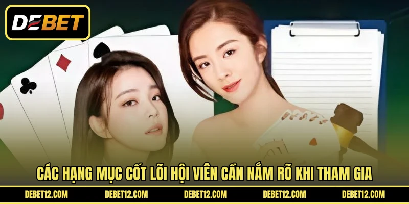 Các hạng mục cốt lõi hội viên cần nắm rõ khi tham gia
